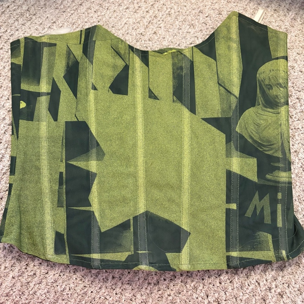 Miaou Olive and Lime Geometric Bustier